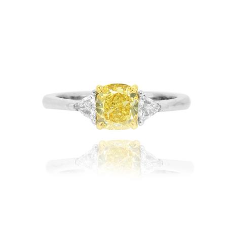Кольцо с желтым бриллиантом Кушион