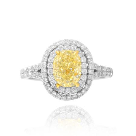 Кольцо с желтым бриллиантом фото