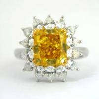 кольцо с желтым бриллиантом