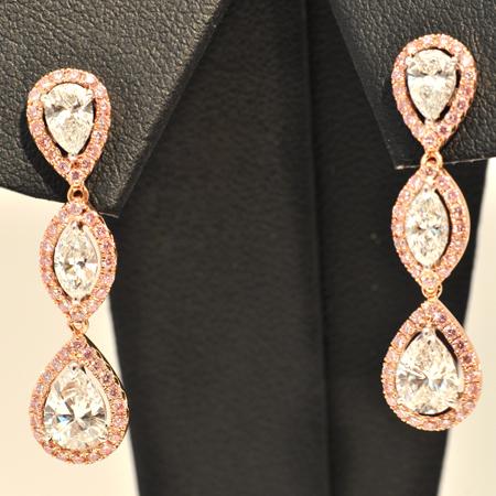 Сережки с розовыми бриллиантами