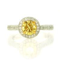 кольцо с желтым бриллиантом