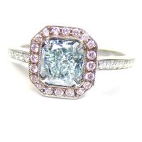 кольцо с голубым бриллиантом