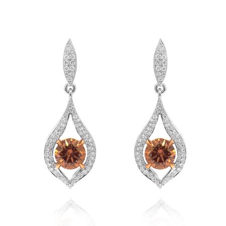 сережки с коричневыми бриллиантами